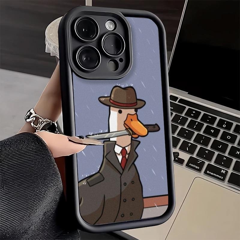 Phone Case for iPhone 17 Air 16E 15 16 Pro Max Funny Cartoon Goose Game Cover 14 Plus 13 12 Mini Soft Shell Silicone Fundas