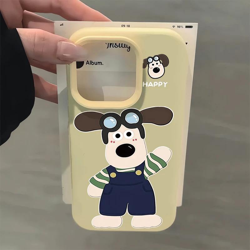 Korean Waving Master Dog Applicable to iPhone16/17Promax Mobile Phone Case Apple 15Pro Glutinous Rice Liquid Case