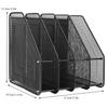 Modern   4-Compartment Desktop Display Rack Magazine File Document Metal  (Black)