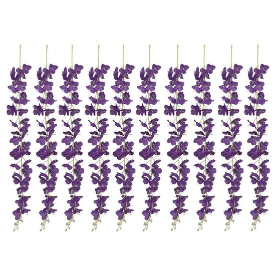 10Pcs Artificial Wisteria Vine Indoor Outdoor Wall Hanging Fake Flower Garland Home Wedding Party Festival Simulated Floral Decoration