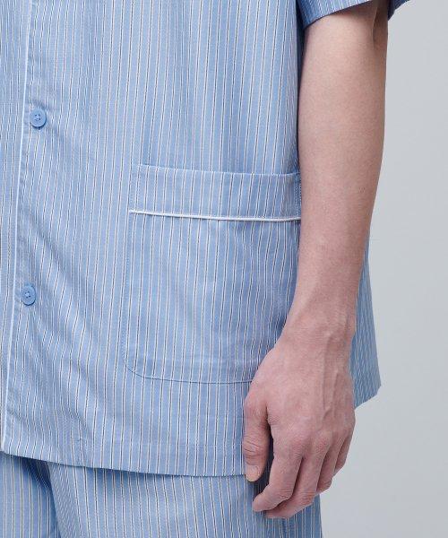 [Musinsa Standard] Cotton Tencel Half Pajama Set [Sky Blue Stripe] [Shipped from Korea] 100% Authentic