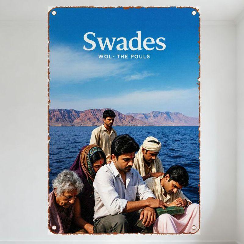 

Swades Movie Poster Vintage Metal Tin Sign for Home Bar Club Restaurant Man Cave Decor 20x30cm（7.8x11.8inch）