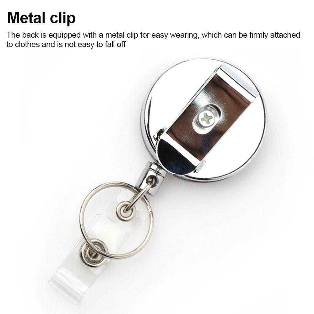 4cm ID Badge Holder Retractable Carabiner Clip Anti-Lost Anti-Lost Key Ring