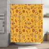 Charming Bath Curtain Set with Whimsical Cartoon Patterns Orange Yellow Shower Curtains for Bathroom Decorations in Various Size