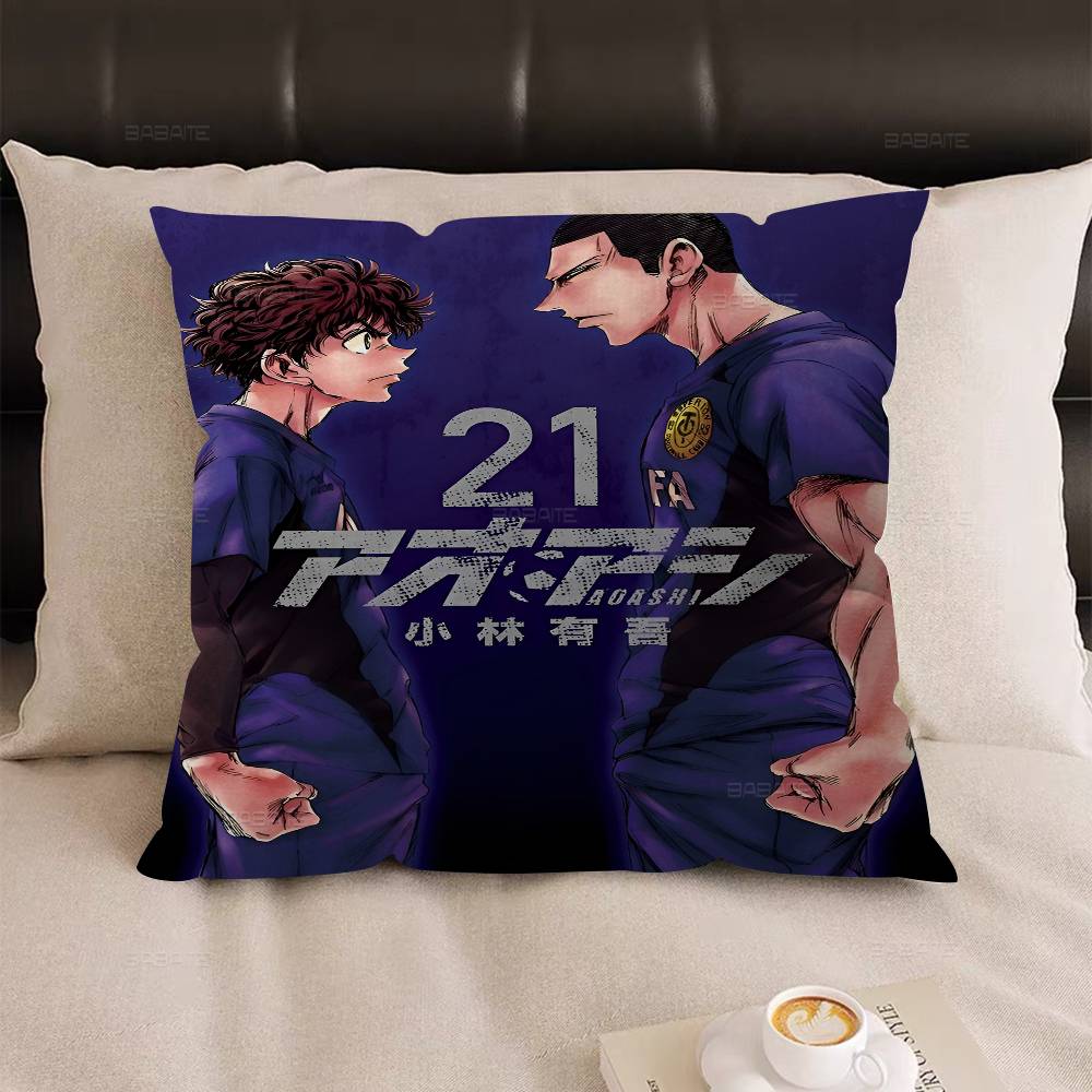 Ao Ashi Anime Cushion Cover Pillow Cover Decor Pillowcase Printed Cushion Case for Couch