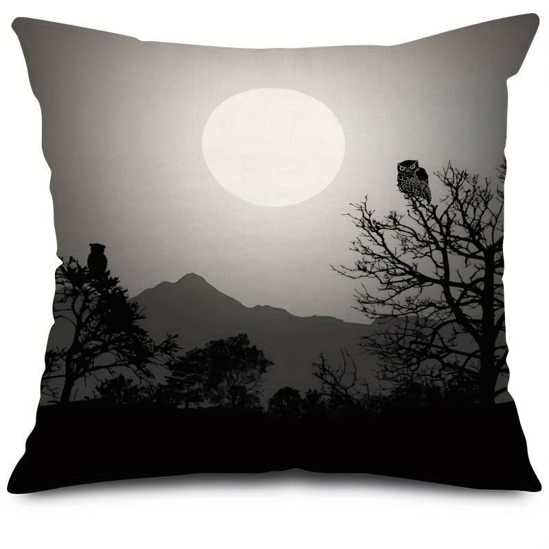 

Жуткие подушки на Хэллоуин: Вороны, Совы и Лунные Пейзажи Наволочка для диванной подушки украшение для праздничной вечеринки подарок 16x16Inch