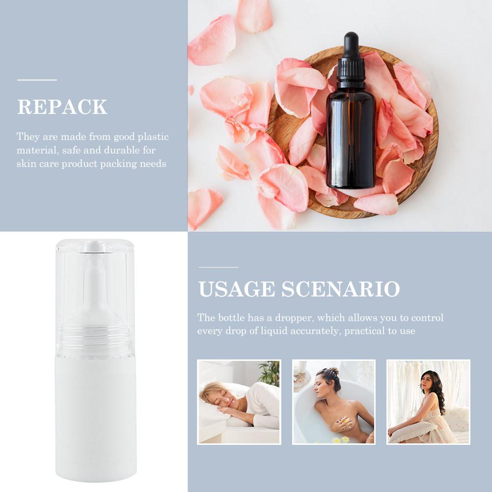 5Pcs Plastic Essence Liquid Dropper Bottles White Lightproof Design for Essential Oil Perfume DIY Aromatherapy Portable