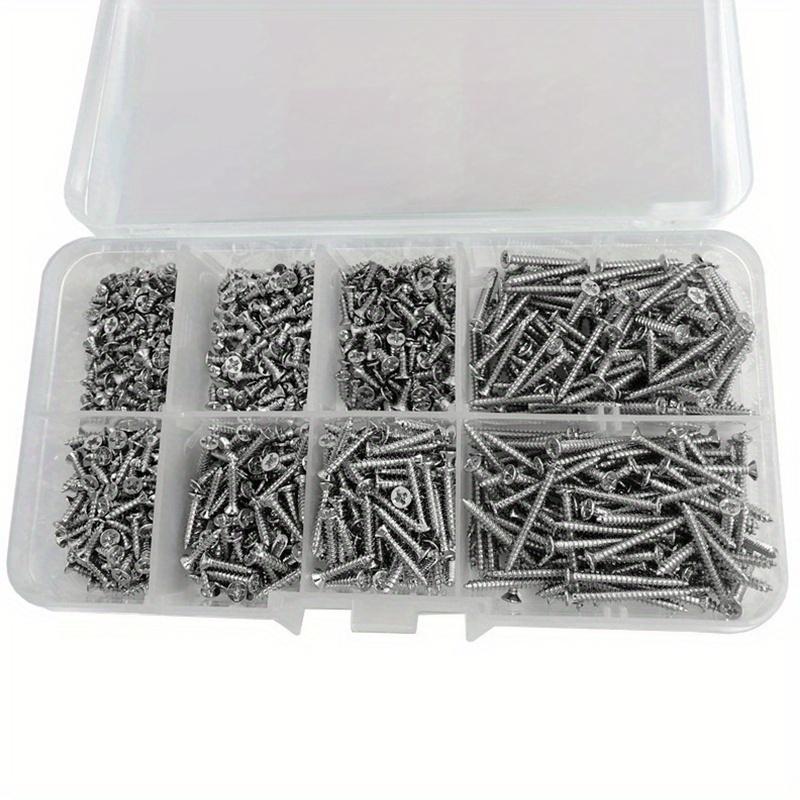 1 PACK/560 selbstschneidendes Holzschrauben-Set - einschließlich 8 verschiedener Größen M2 Kreuzschlitz-Flachkopf-Metallschrauben-Sortimentskasten
