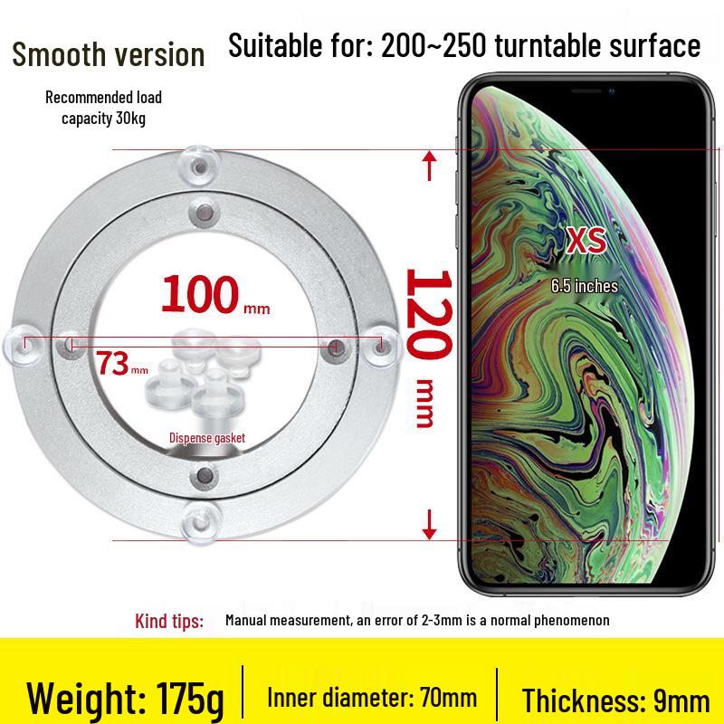 Round Marble Wooden Dining Table with Silent Aluminum Lazy Susan and Rotating Base