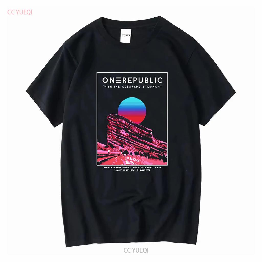 1r One Republic Con La Colorado Symphony Red Rocks Tour Maglietta 2019 Taglia Media Maniche Lunghe O Corte Lavaggio Vintage