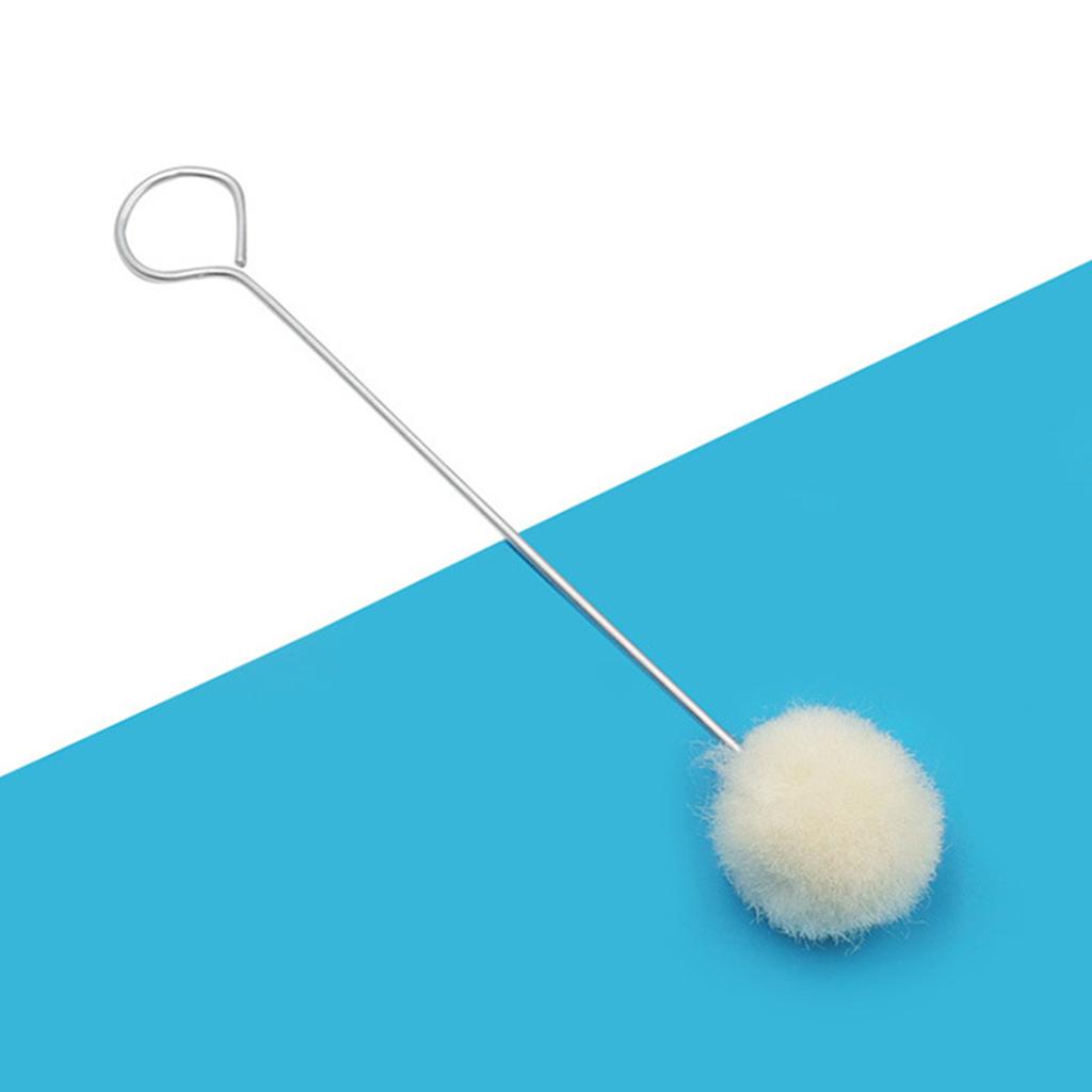 DIY Crafts Projects Wool Ball Brush Leather Dye Tool with Metal Handle (10Pcs) Beautiful, Beige, 16cm