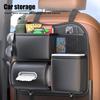 PU Leather Car Trash Can 2-in-1 Back Seat Auto Garbage Bin with Tissue Organizer Vehicle Waste Container