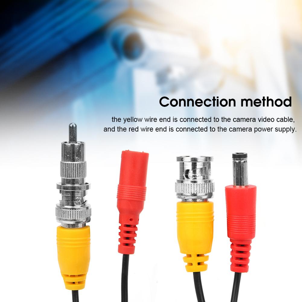 4Pcs BNC Video Power Cable CCTV Wire Cord Security System Accessories