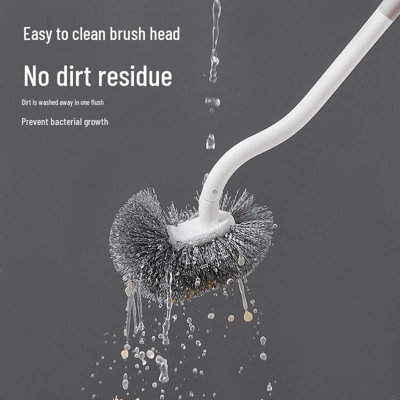 Wall-Mounted Long-Handle Toilet Scrubber with Bristles for Thorough Cleaning