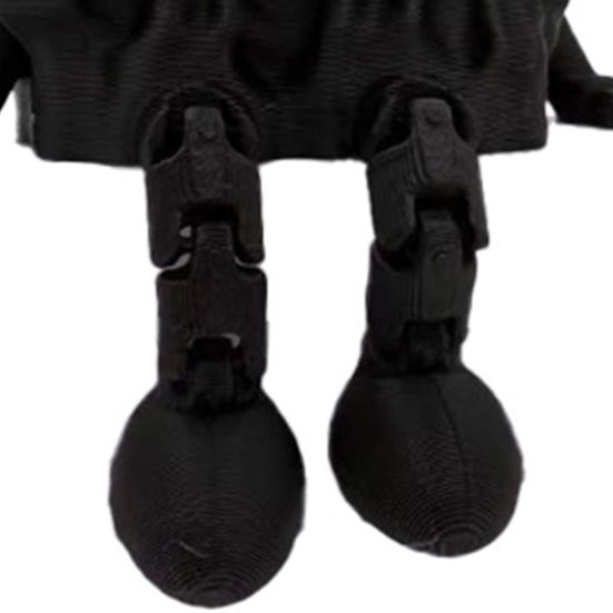 Bendable Joint Reaper Ornament 3D Printed Mysterious Black Robe Figurine, Articulated Sitting Statue with Novelty Dark Themed Collectible Movable
