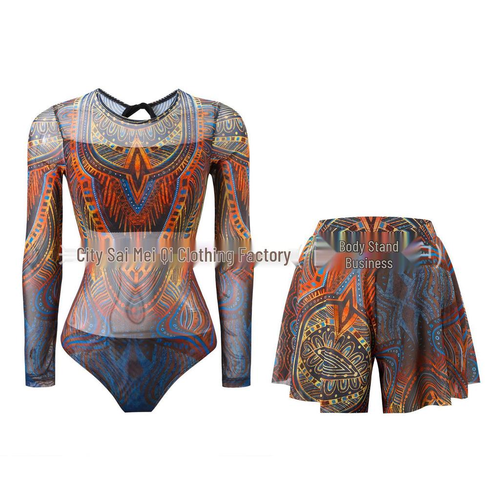 2025 Russian Long Sleeve Sun Protection Swimsuit Set