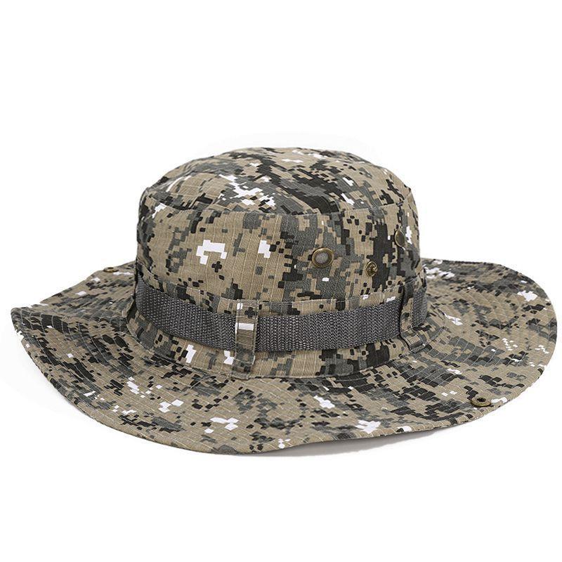 New Summer Fashion Unisex Camouflage Tactical Army Bucket Hats Men Hiking Hunting Panama Cap Outdoor Anti Uv Fisherman Hat