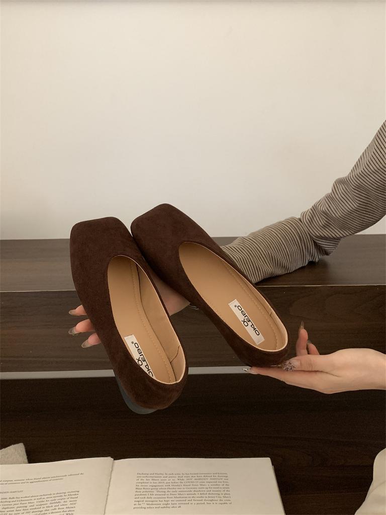 Französischer Abendwind Apfelkopf flache Einzel Schuhe Damen 2025 neu Maillard Mode Ein-Pedal Oma Schuhe Damenschuhe