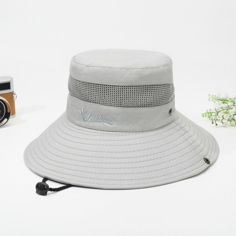 Мужская легкая широкополая кепка с защитой от солнца и водонепроницаемыми свойствами для путешествий Light Gray