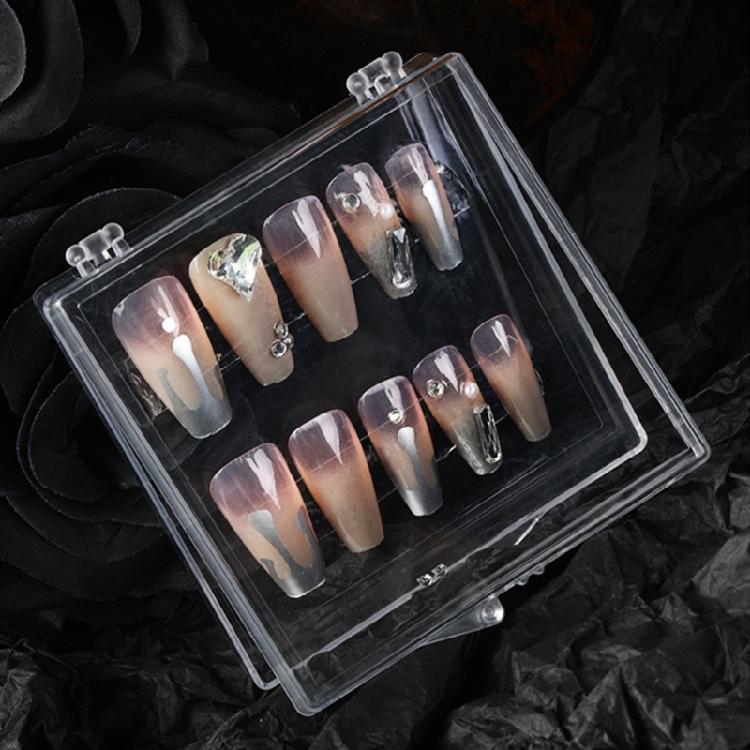 Empty False-Nail Organizers Box Waterproof Dust-proof Small Clear Jelwery for Ca