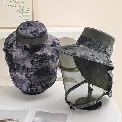 Outdoor Head Face Mask Hat Net Cover -mosquito Cover Mosquito Net Cap Travel Breathable Head Mesh Covers Fishing Caps