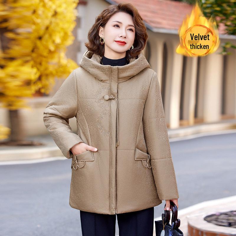 

Stylish Hooded Winter Coat for Middle-Aged Women – Cotton Padded Casual Jacket for Moms and Elderly 5XL (for 155-165 jin)