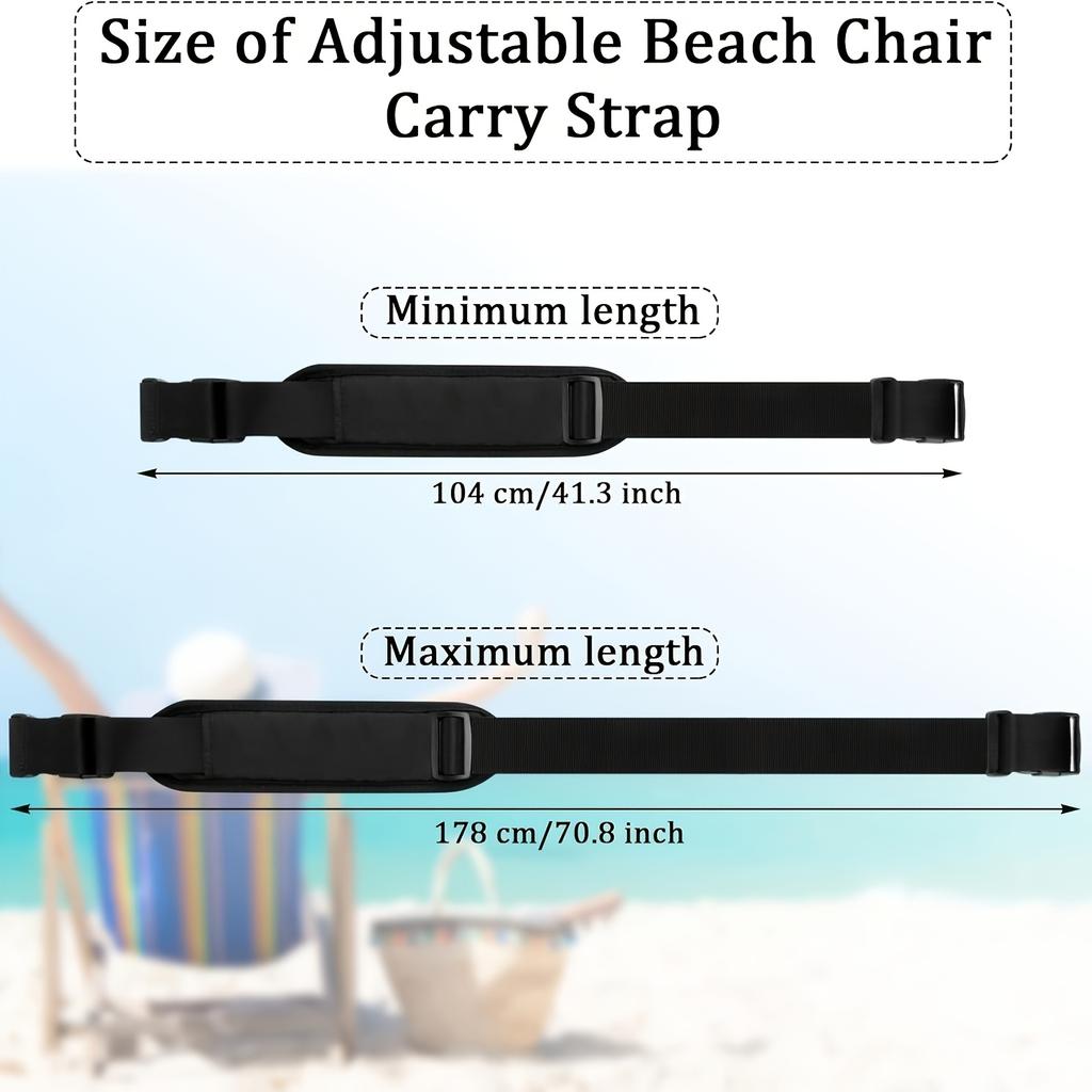 1Pc Adjustable Carry Strap, Heavy Duty & Durable, Fits Beach Chair, Folding Chair, Scooter and Yoga Mat