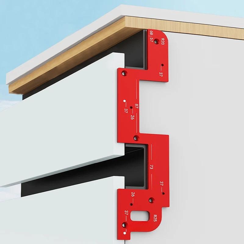 Wardrobe Invisible Embedded Handle Slotting Template Kitchen Handle Cabinet Door No Handle Needed Slot Positioning Tool
