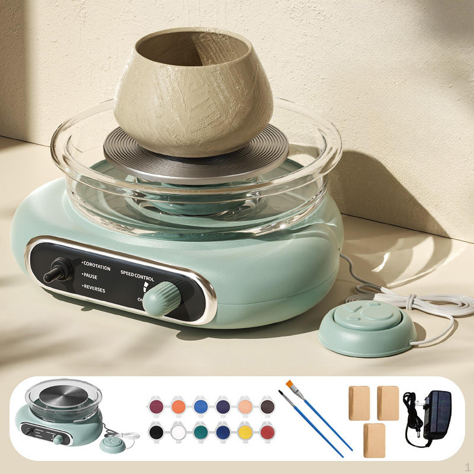 

Мини-комплект гончарного круга Компактная электрическая глина для начинающих детей взрослых Серый