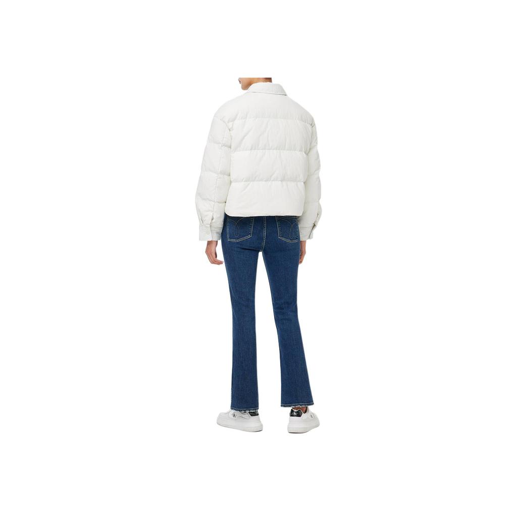 Calvin Klein Solid Color Quilted Lightweight Long Sleeve Down Jacket Women outerwear White J225424-YBI