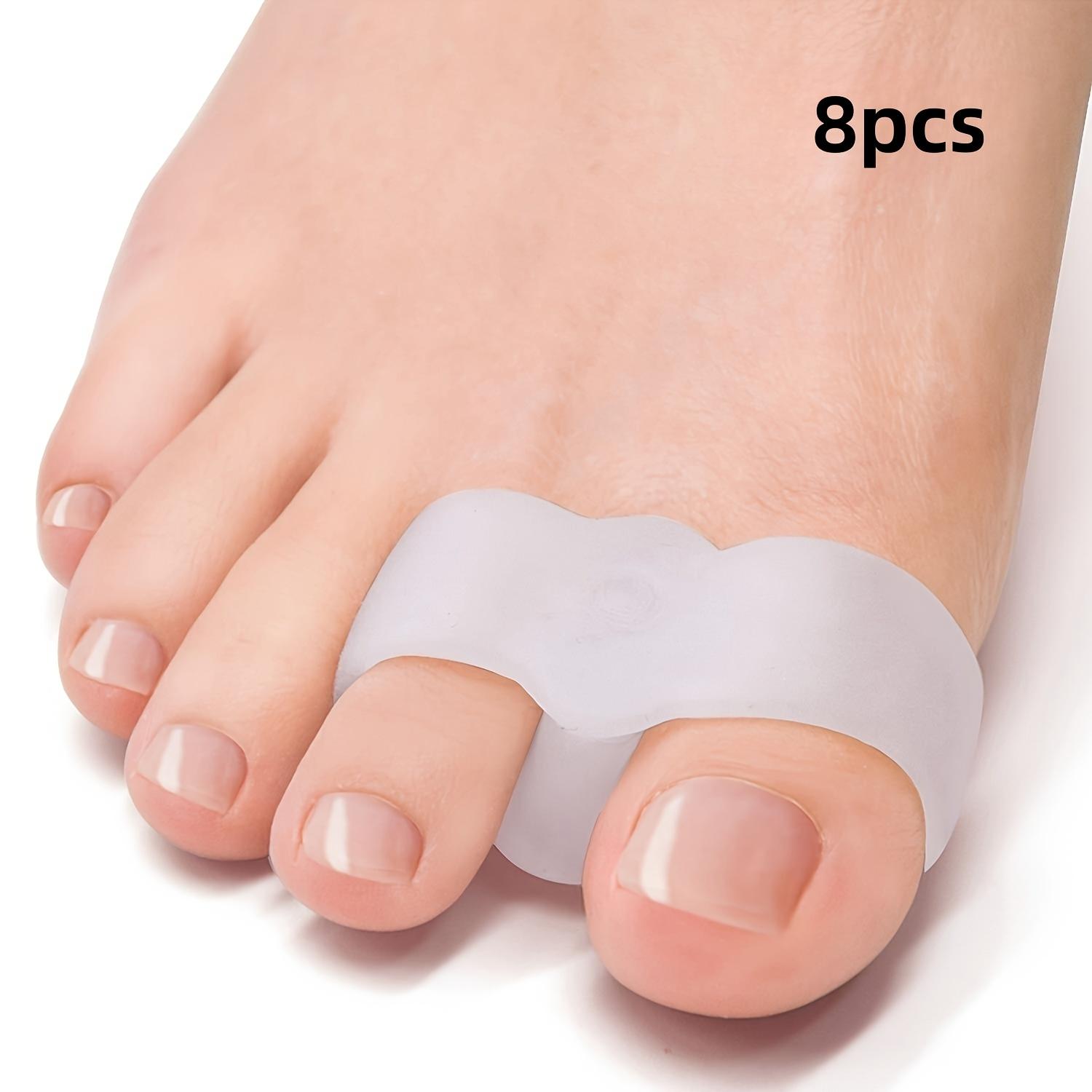

Set of 8 Gel Toe Separators - Essential Care Items for Feet and Hands for Both Genders - Soft and Comfortable Big Toe Cushions with 2 Rings, Odorless 8pcs