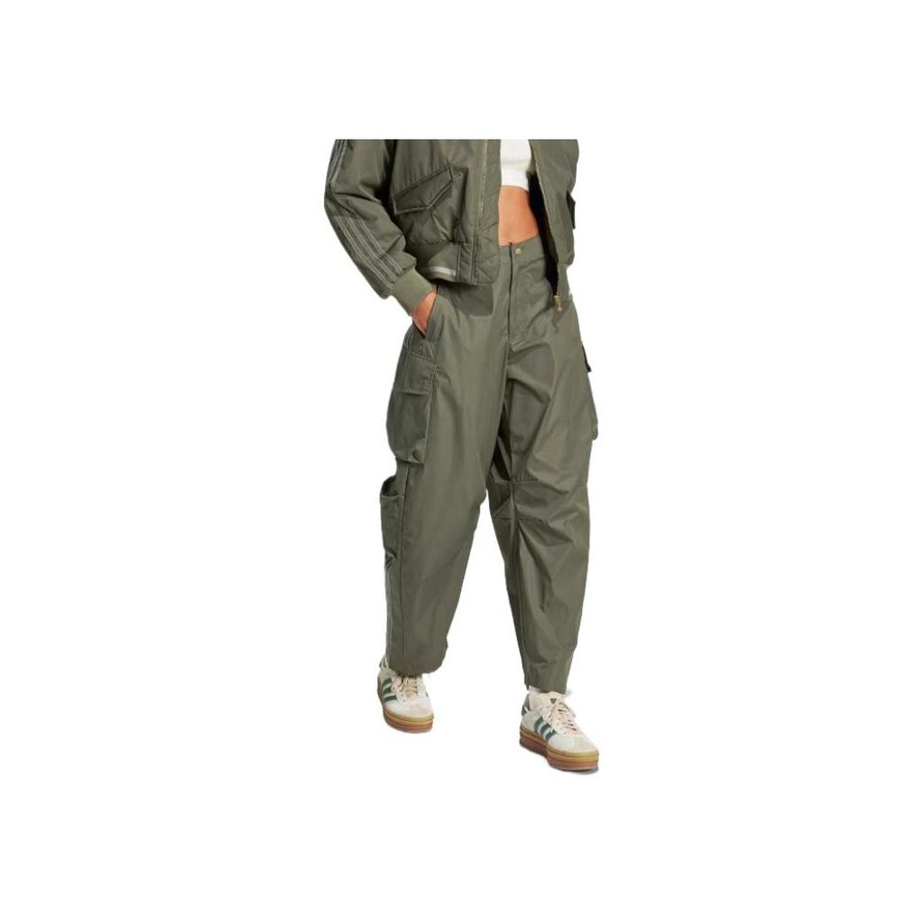 adidas Originals SS25 Serie Passeggiata in Città Moda Comoda Pantaloni Cargo Multi-tasche Pantaloni Donna Rock-Verde Oliva JI5728