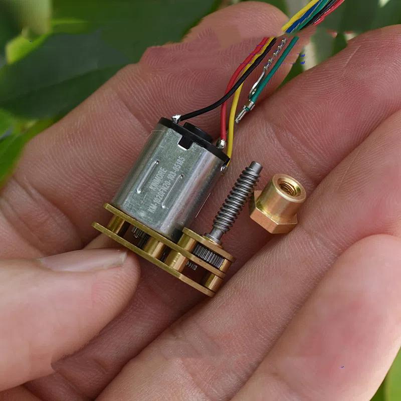 Dc 3V 3.7V Screw Shaft Micro N20 Full Metal Gear Motor Nut Moving Up Donw Gear Motor Diy Lock