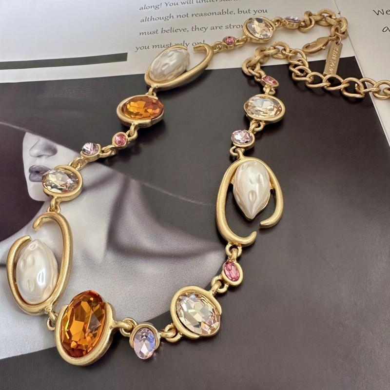 Оскар Премиум Уличный Аукцион О-образная Длинная Вспышка Алмазная Ночной Клуб Банкетное Украшение Ожерелье Цепочка на Ключицы Женский Ночной Клуб