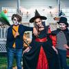 Halloween Witch Costume Accessory Set Wizard Flying Broom Witch Hat Broom Party Decor Masquerade Cosplay Costume Supplies