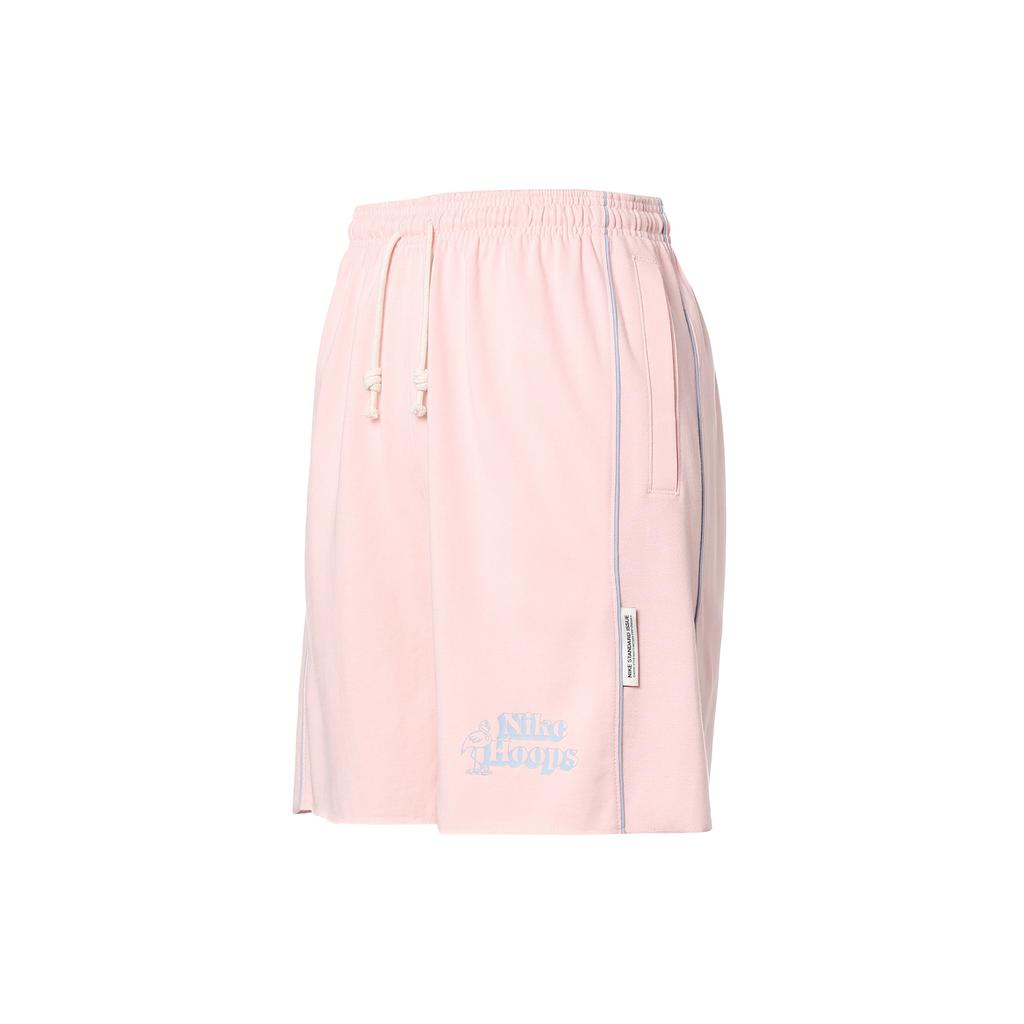 Nike Standard Issue Printed Logo Solid Color Shorts Men Bottoms Pink DH7384-610