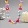 Acrylic Heart Shaped Necklace Colorful Women's Jewelry Accessory Snake Bone Chain Necklace  Gift