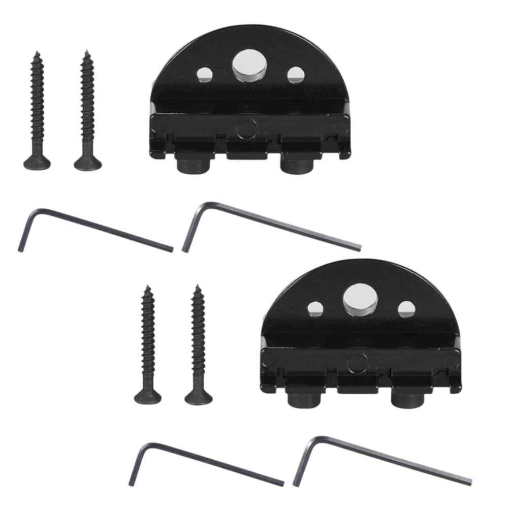 2Sets Metal Headless Bass Locking Nut Black 4-String Bass Nut Set  Electric Bass Guitar