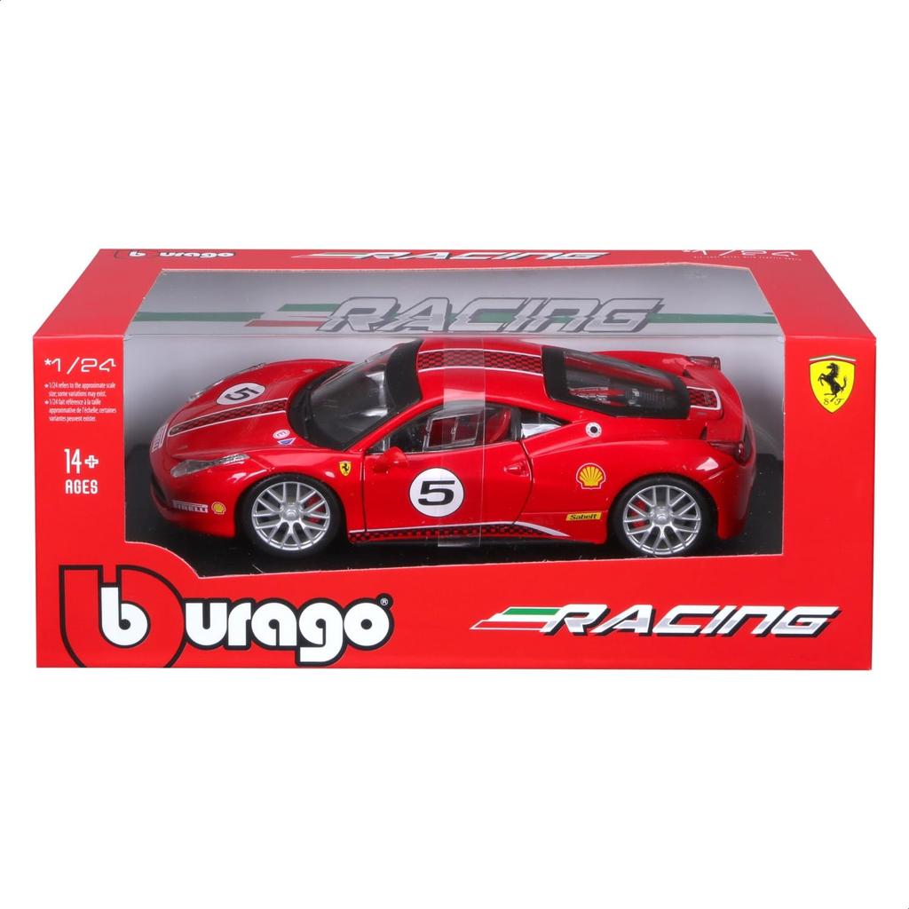 Bburago Ferrari 458 Challenge Red Diecast Model Car 1/24 / (Finished Product) 18-26302