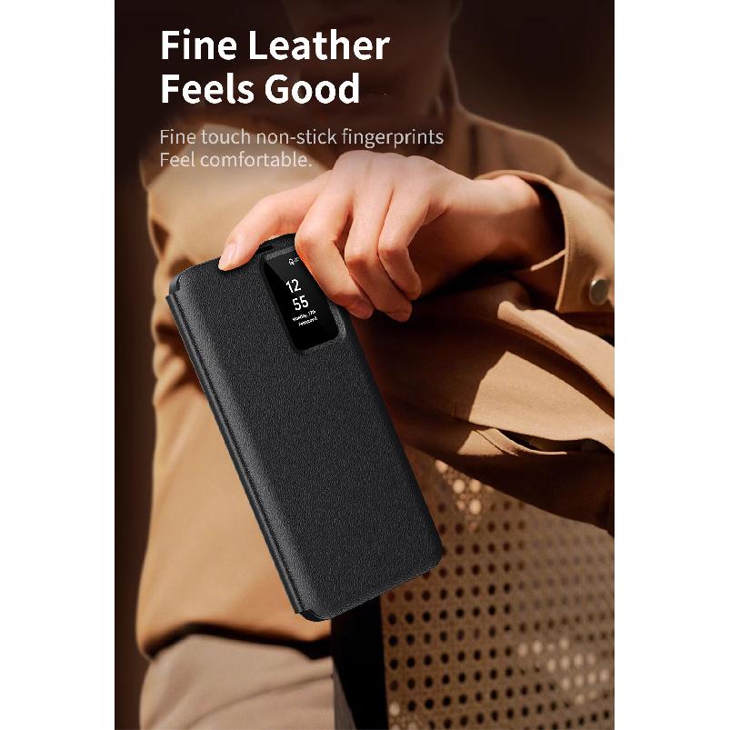 Suitable for Samsung S25Ultra Smart View Window Card Slot Case, S26Ultra Flip-free Answering Phone Case