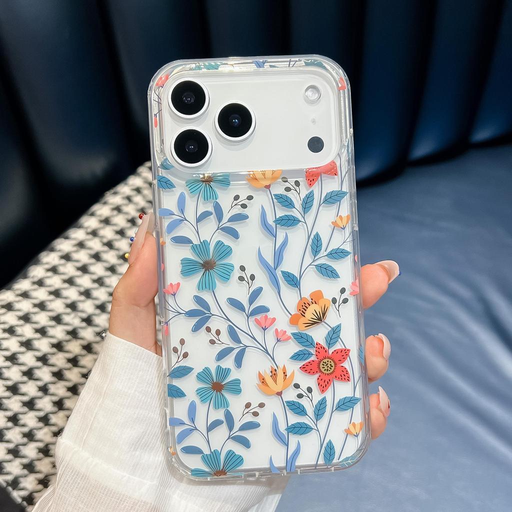 Capa de Telefone Floral Apple 17 ProMax – Design Estético de Cobertura Total para Proteção Dois em Um
