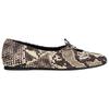 Zara Versatile Commuter Printed Pleated Bow Ballet Casual Flats 1cm Women Flats Snake-Print 13503510-38