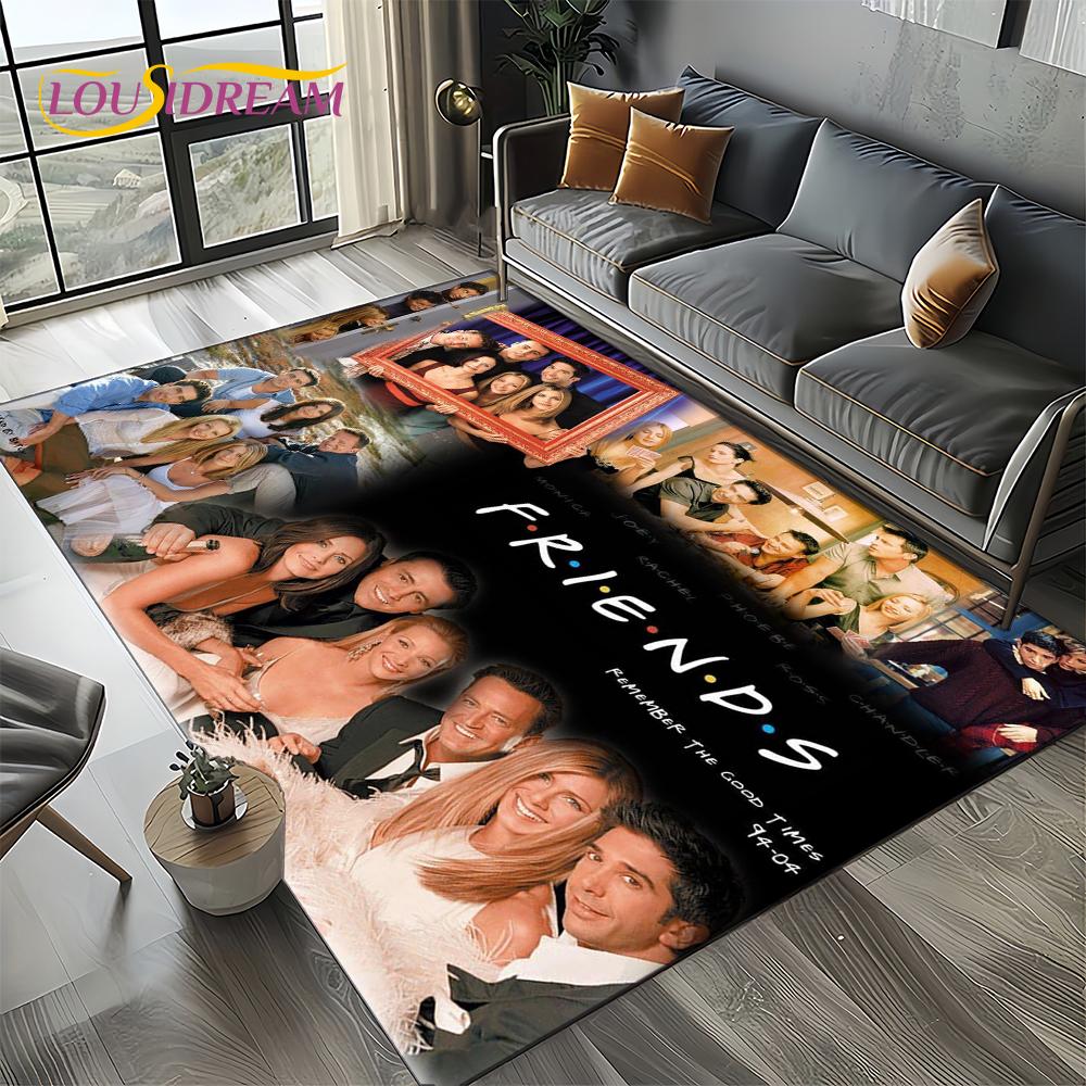 Tappeto Central Perk Friends TV Show per Soggiorno Camera da Letto Casa Decorazione Divano, Tappeto per Area Giochi Bambini Tappetino Antiscivolo Regalo