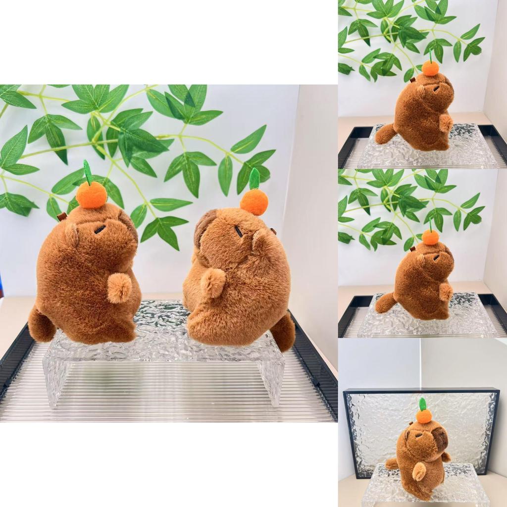 Soft And Cuddly Capybara Plush Doll With Unique Pull Tail For Bag Charm Accessory