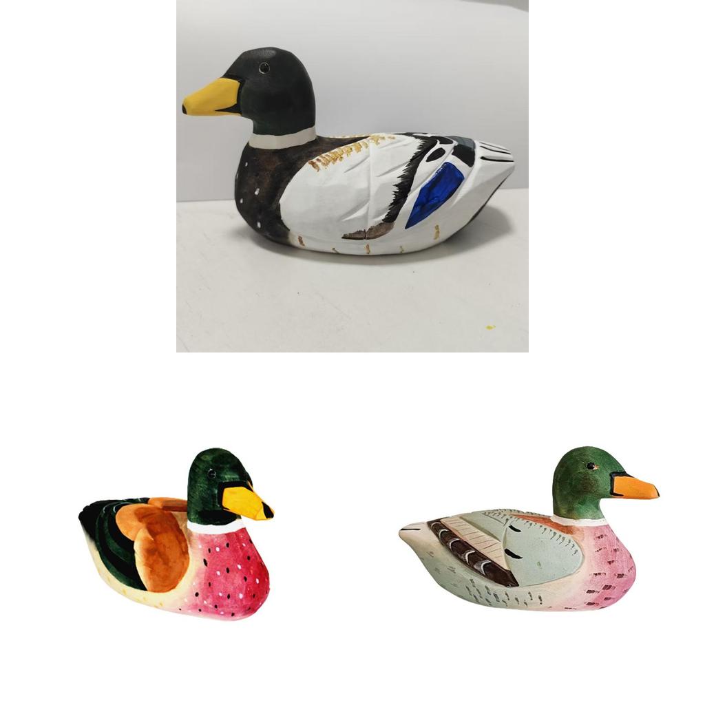 Wooden Handcrafted Duck Figurine For Home Office And Garden Decor