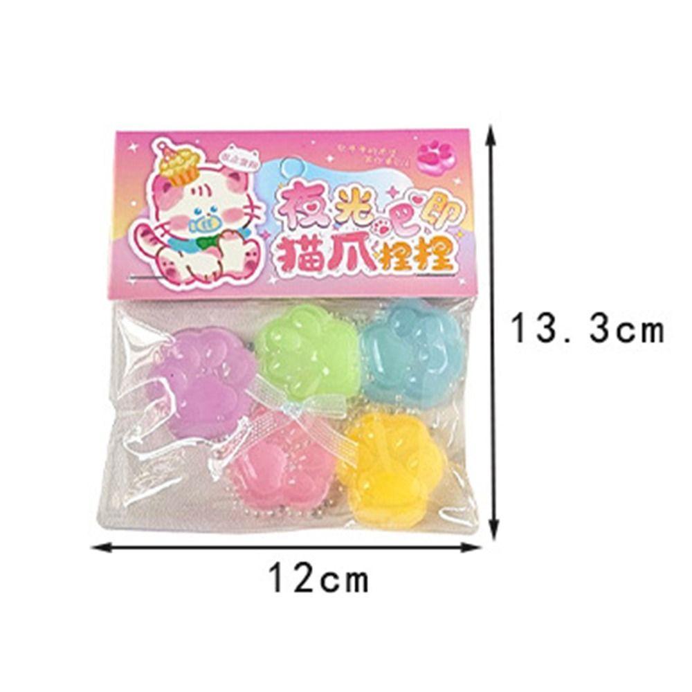 Silicone Cartoon Fidget Toy Kneading Cat Paw PinchToy Luminous Cat Paw Squeeze Toy  Children Adult