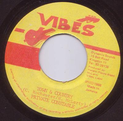 7inch Record PRIVATE CONSTABLE - Town & Country None Vibes 1988 Jamaica Reggae, Ska & Dub Used