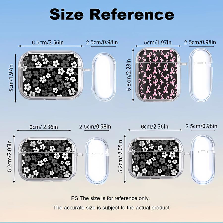 Case For Airpods Pro2 2 1 Pro3 Pro 4 3 Clear Earphone Cases Cover Cute Flower And Pink Bow