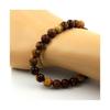 Pierres et Minéraux. Bracelet Perles Obsidienne Mahogany + Oeil de Tigre + Jaspe Paysage + Fabriqué en France.