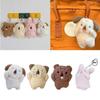 Cute Plush Cat Rabbit Bear Dog Keychain Pendant Lovely Shouting Animals Keyring Charm for Purse Bag Backpack Handbag